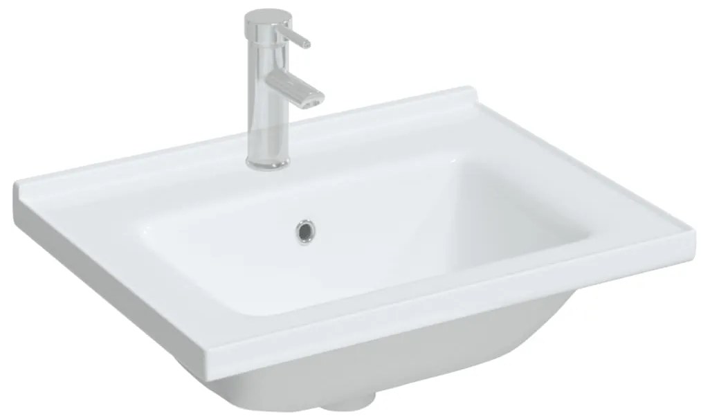 Lavatório casa de banho retangular 61x48x19,5cm cerâmica branco