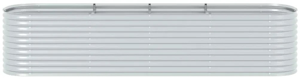 Canteiro elevado de jardim aço galvanizado 400x80x81cm prateado