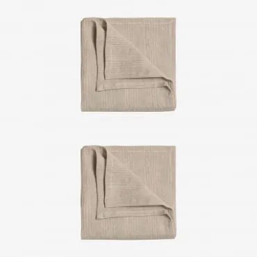 Conjunto De 2 Guardanapos Juisit De Linho E Algodão Crema Linho - Sklum