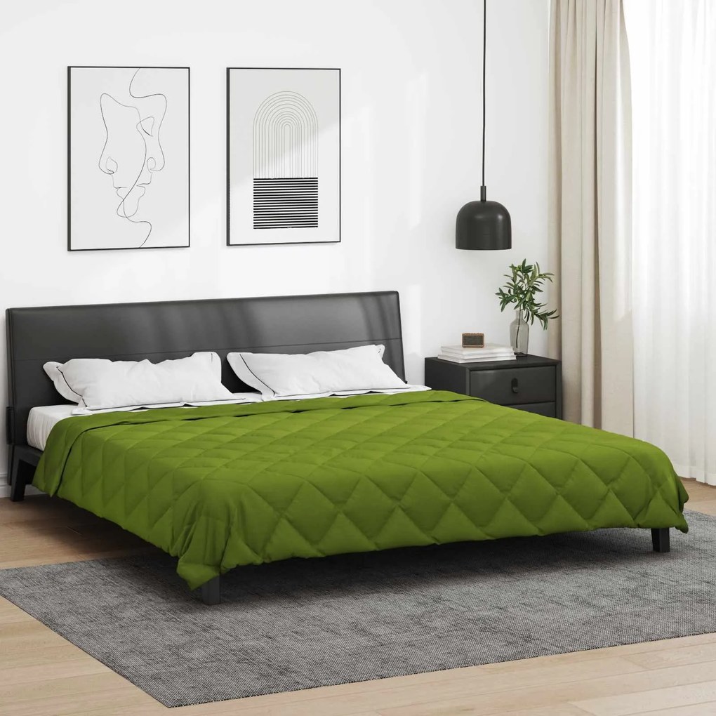 vidaXL Duvet de Ano Inteiro Verde 200 x 200 cm Microfibra