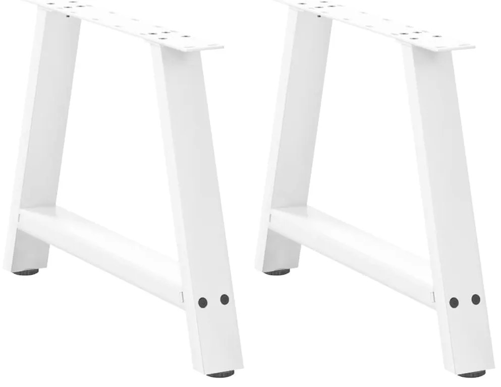 vidaXL Pés para mesa de centro em formato A, 2 peças, branco, 60x (42-43) cm, aço