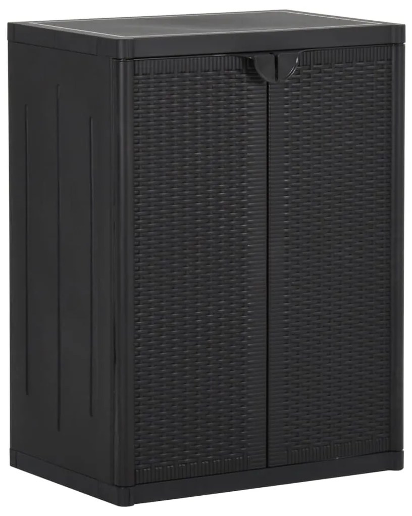 vidaXL Móvel de arrumação para jardim 65x45x88 cm vime PP preto
