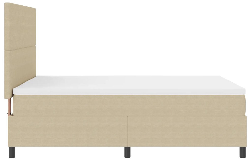 Cama Box Spring com Colchão Verde Claro Cinza 140x200 cm Tecido de Cor