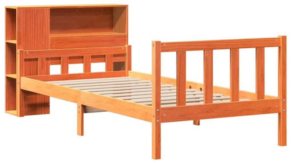 Cama com estante sem colchão 75x190 cm madeira maciça