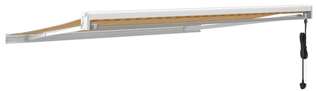 Toldo retrátil 3,5x2,5 m tecido e alumínio amarelo e branco