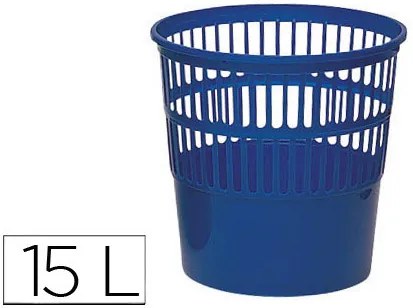 Cesto de Papeis Plástico Azul 275 X 275 mm Capacidade para 15 Litros