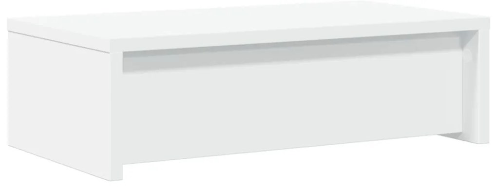 Suporte para monitor com gavetas derivados de madeira branco