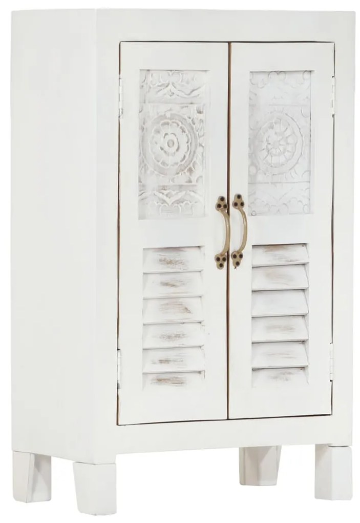 vidaXL Aparador 55x30x90 cm madeira de acácia maciça branco