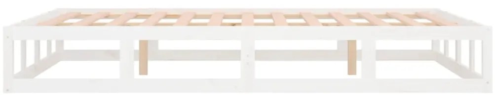 Estrutura de cama 160x200 cm madeira maciça branco