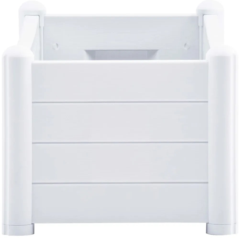 Canteiro elevado para jardim PP 100x43x35 cm branco