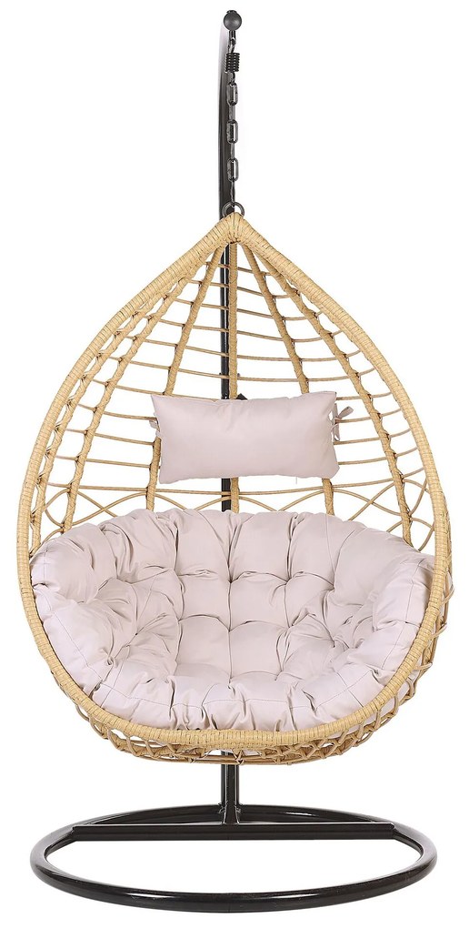 Cadeira suspensa em rattan cor natural e suporte ARSITA Beliani