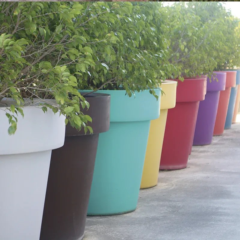 Vaso de flores colorido redondo Polietileno CASA, JARDIM, RESTAURANTE, BAR MAGNOLIA GIGANTE 160 (ø160x152 cm) - Cinzento