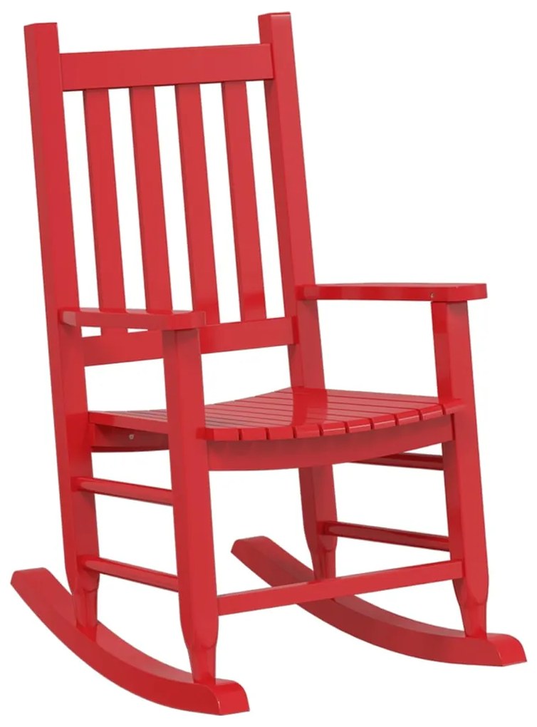 Cadeiras de baloiço infantis 2 pcs álamo maciço vermelho