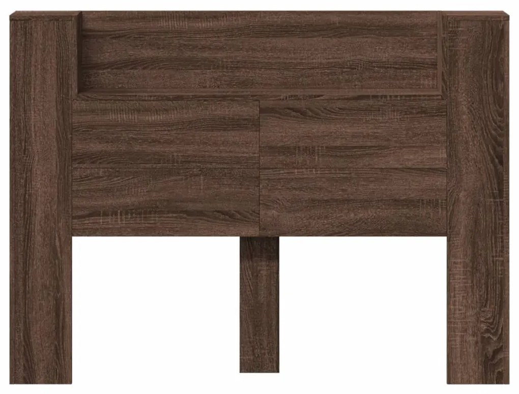 Armário cabeceira luzes LED 140x16,5x103,5 cm carvalho castanho