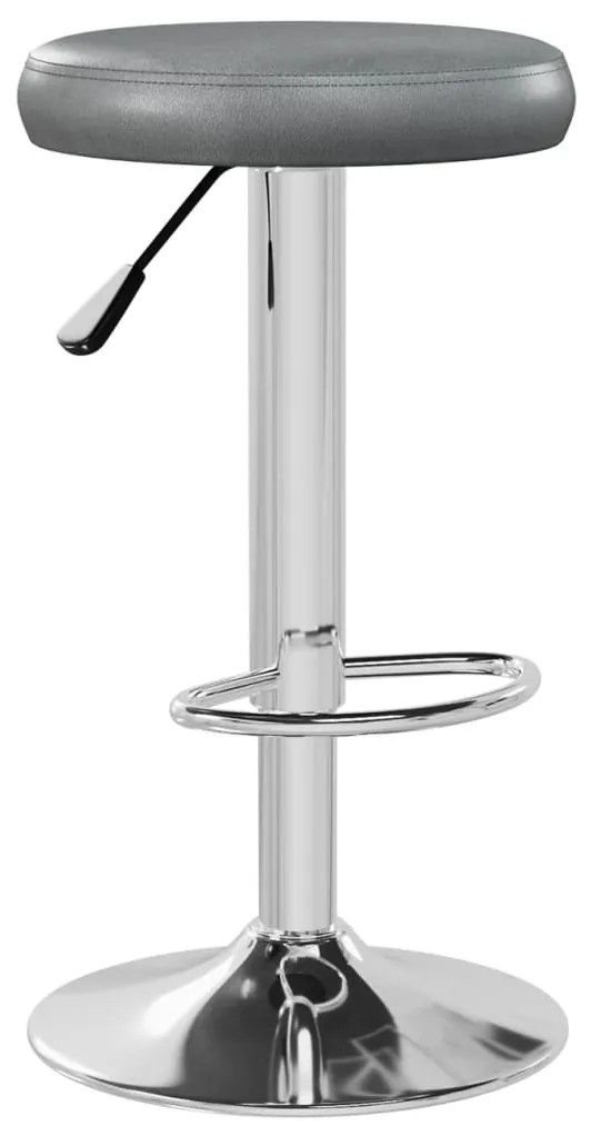 Bancos de bar 2 pcs couro artificial cinzento