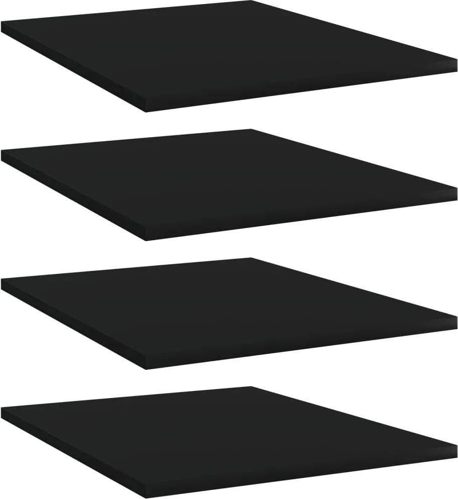 Prateleiras para estante 4 pcs 40x50x1,5cm contraplacado preto