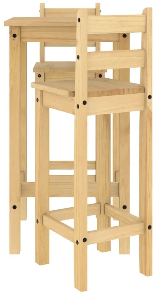 3 pcs conjunto de bar pinho maciço