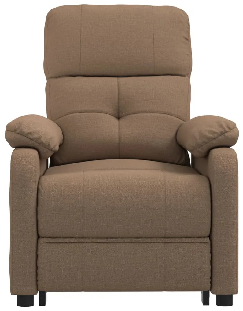 Poltrona de massagens elétrica reclinável tecido castanho