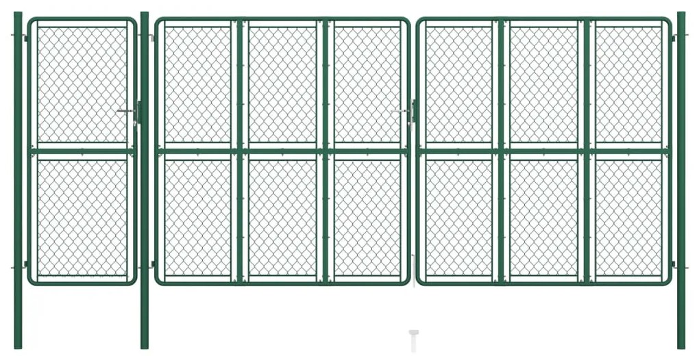 vidaXL Portão de jardim 200x495 cm aço verde