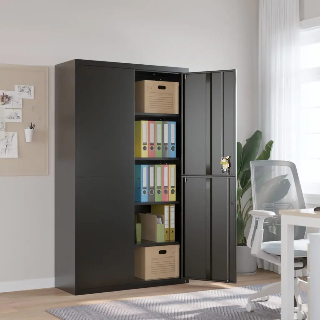 339770 vidaXL Arquivador 105x40x180 cm aço preto
