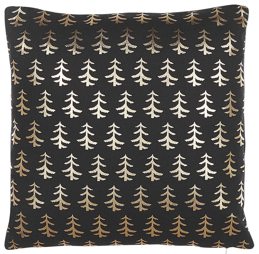 Conjunto de 2 almofadas decorativas em preto e dourado 45 x 45 cm LEROY Beliani