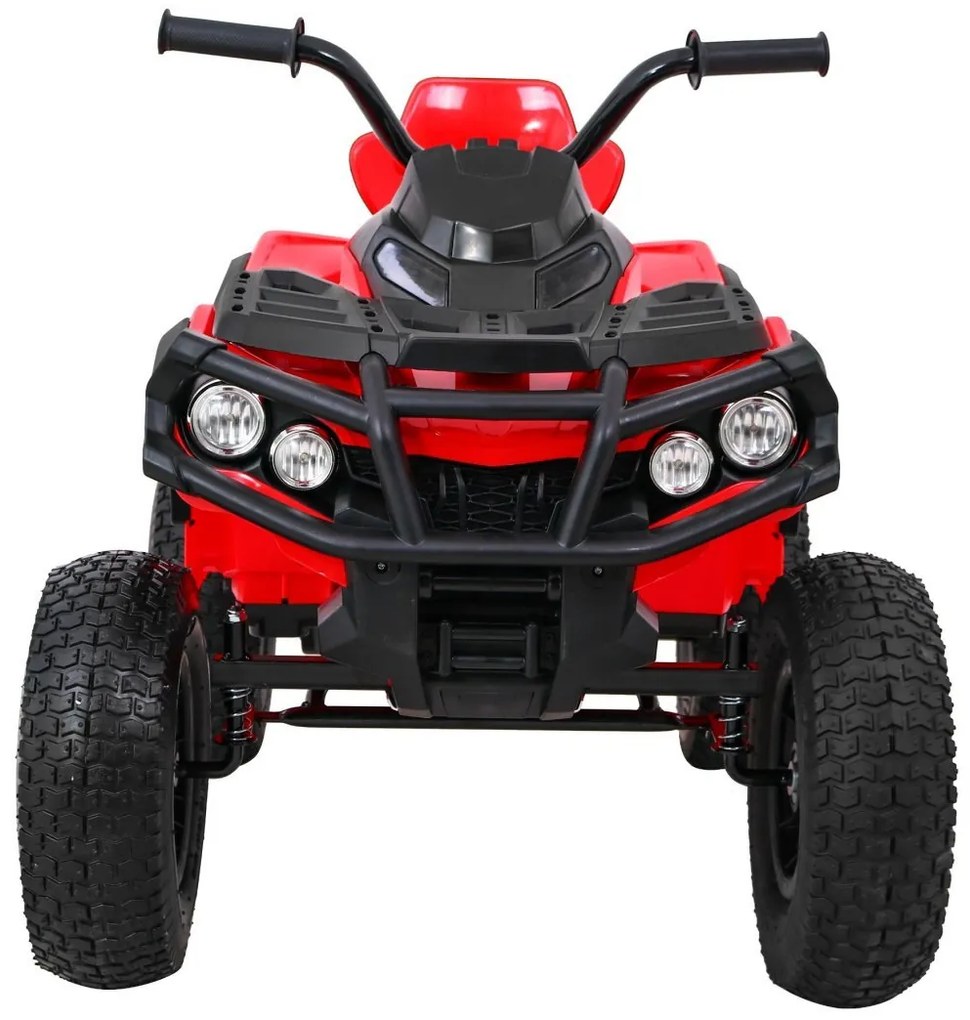 Moto 4 elétrica para crianças 12V ATV AIR, Rodas de AR, assento couro ecológico Vermelha