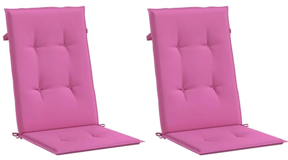 Almofadões cadeira de encosto alto de jardim 2 pcs tecido rosa