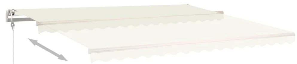 Toldo retrátil manual com postes 4,5x3,5 m cor creme