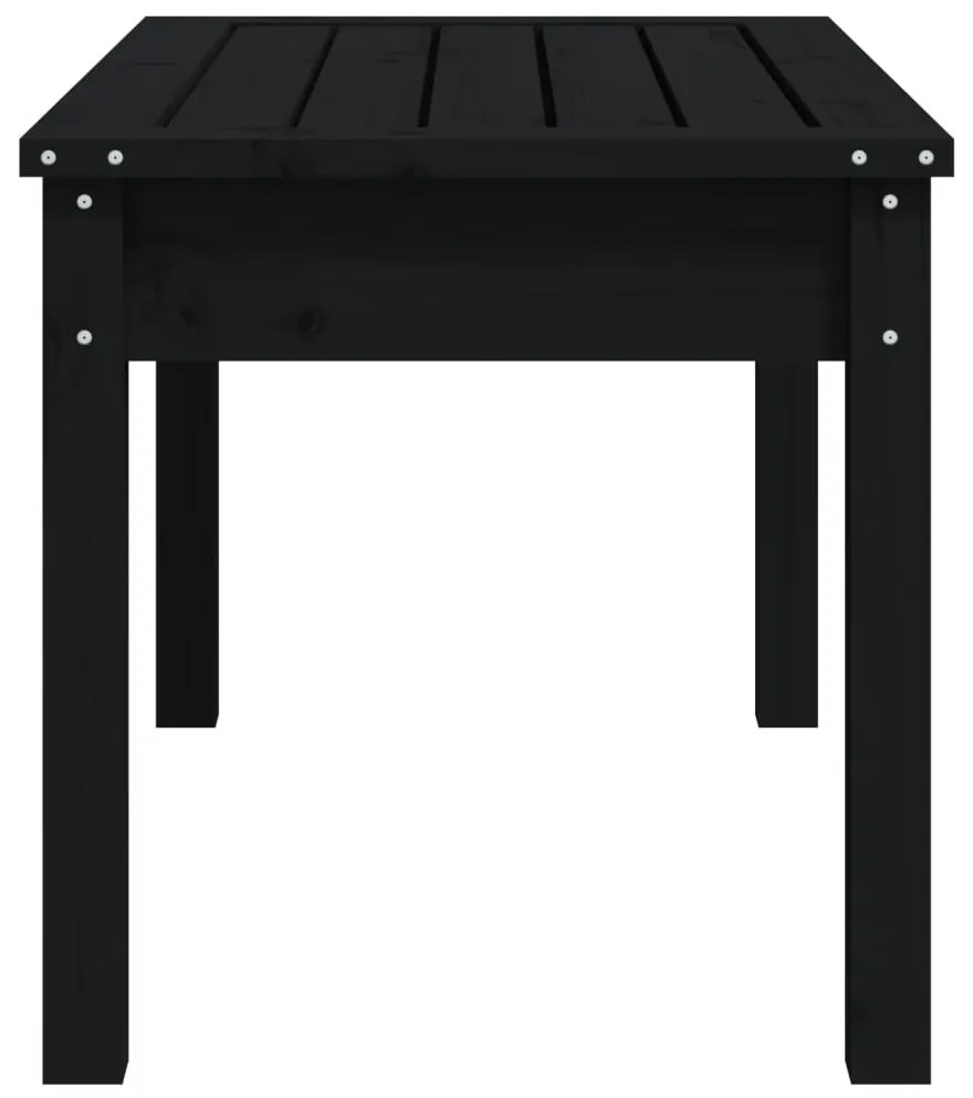Banco de jardim 80x44x45 cm madeira de pinho maciça preto
