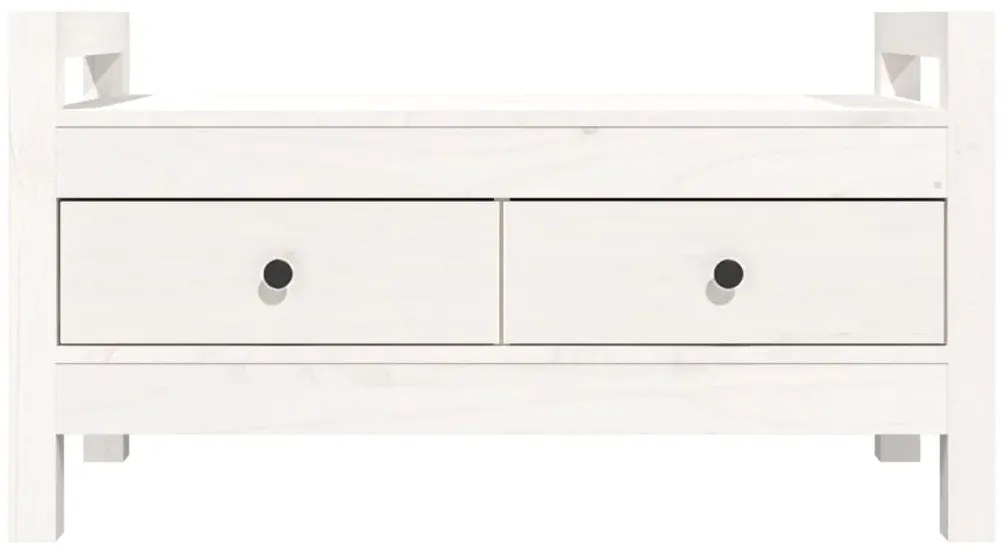 Banco de corredor 80x40x43 cm madeira de pinho maciça branco