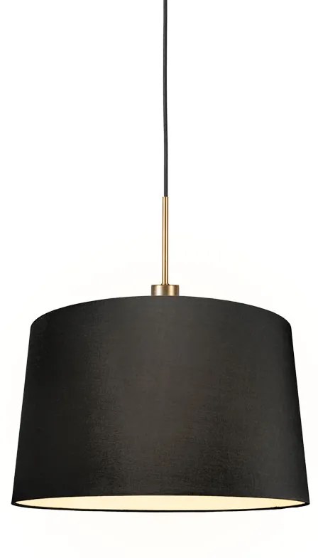 Candeeiro de suspensão moderno bronze com cúpula 45 cm preto - Combi 1