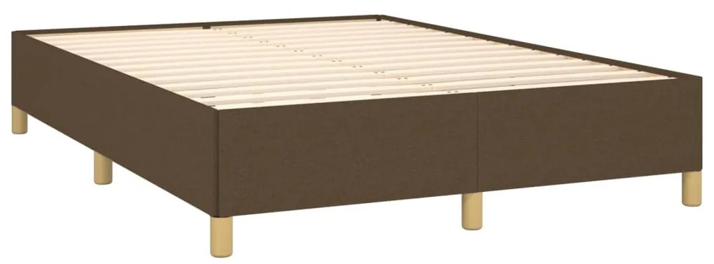 Estrutura de cama sem colchão 140x190 cm tecido castanho-escuro