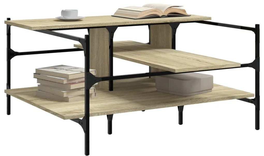 Mesa centro 100x100x48,5cm derivados madeira de carvalho sonoma