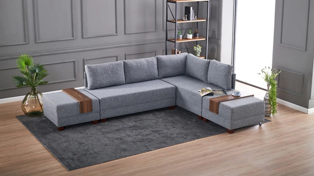 Sofá-Cama de Canto Fly – Cinza – 210x70x280 cm