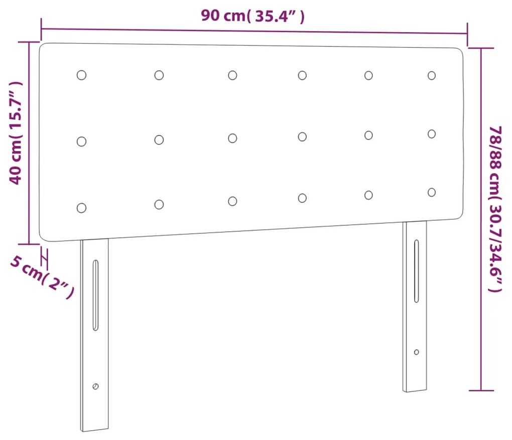 Cabeceira de cama veludo 90x5x78/88 cm cinzento-escuro