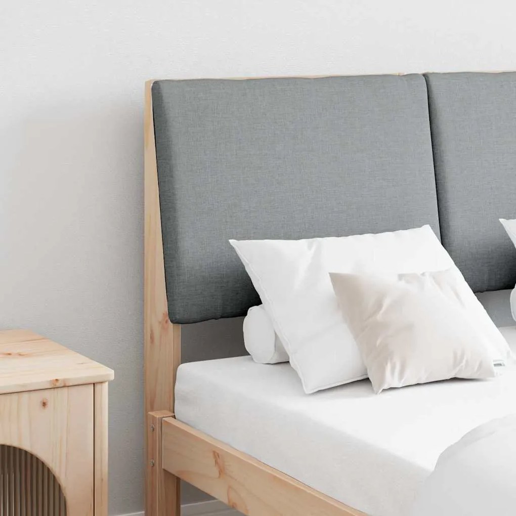 vidaXL Cabeceira estofada Cinzento-claro 120 cm