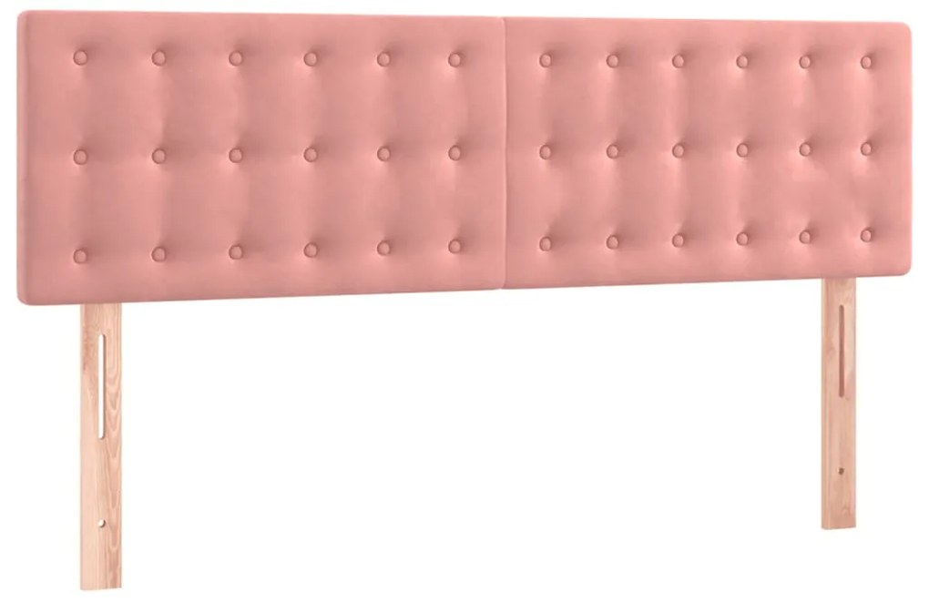 Cama com molas/colchão 140x200 cm veludo rosa
