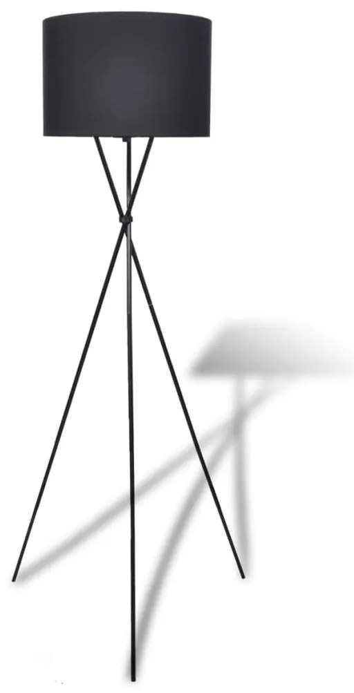 Luminária de piso com suporte alto em tons de preto