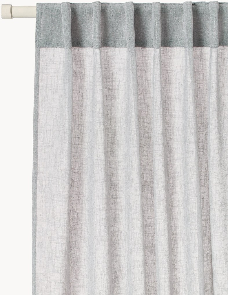 Cortinas semitransparentes com presilhas ocultas Ibiza, L 270 cm