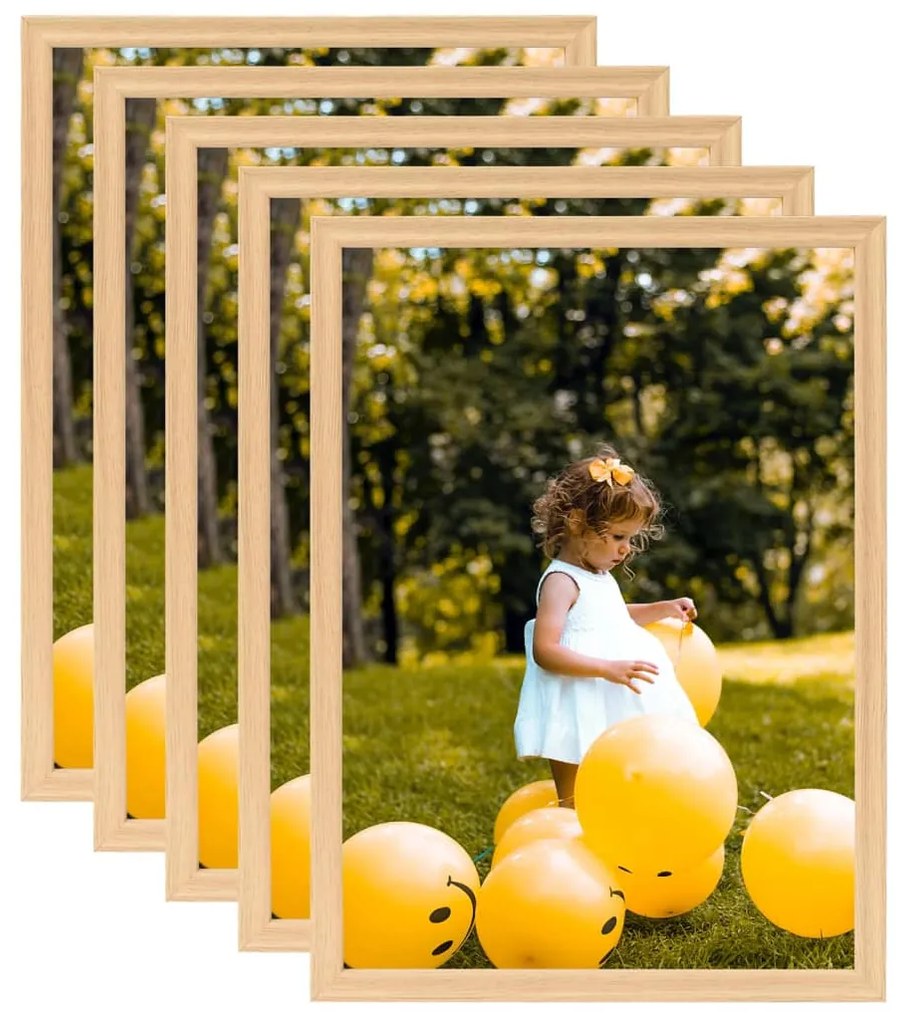 332655 vidaXL Molduras para parede ou mesa 5 pcs 59,4x84 cm carvalho-claro