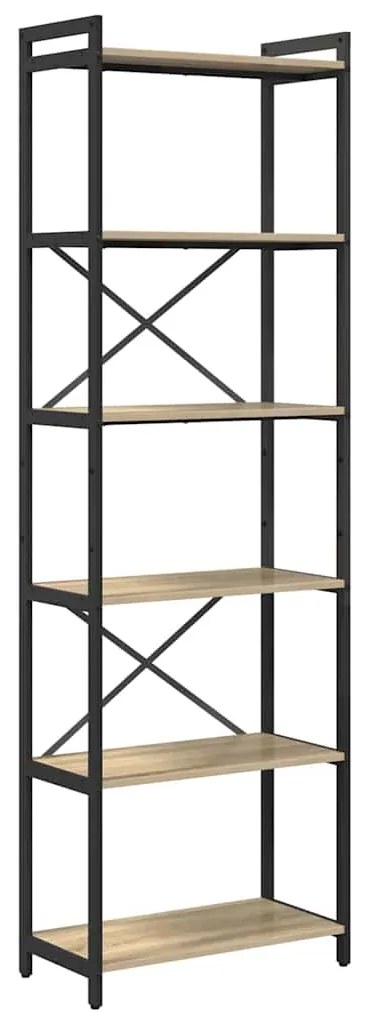 Estante Carvalho sonoma 60 x 30 x 188 cm MDF e Aço