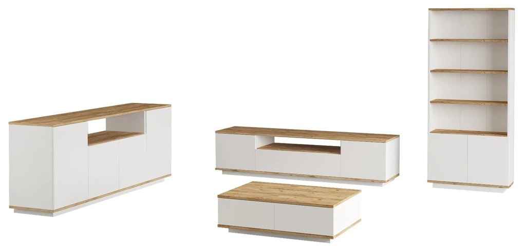 Conjunto de Mobiliário de Sala FR19 – Pinho Atlântico Branco – Diversa