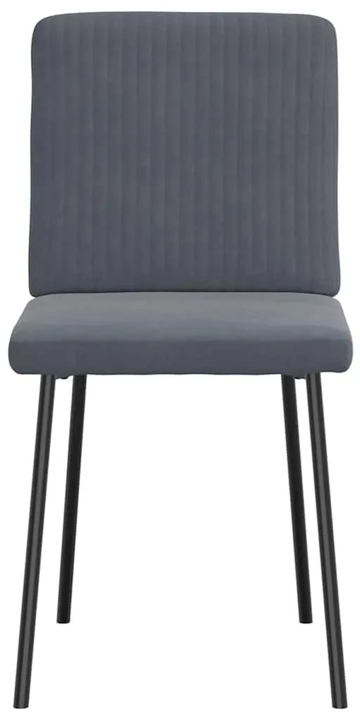 Cadeiras de jantar 4 pcs veludo cinzento-escuro