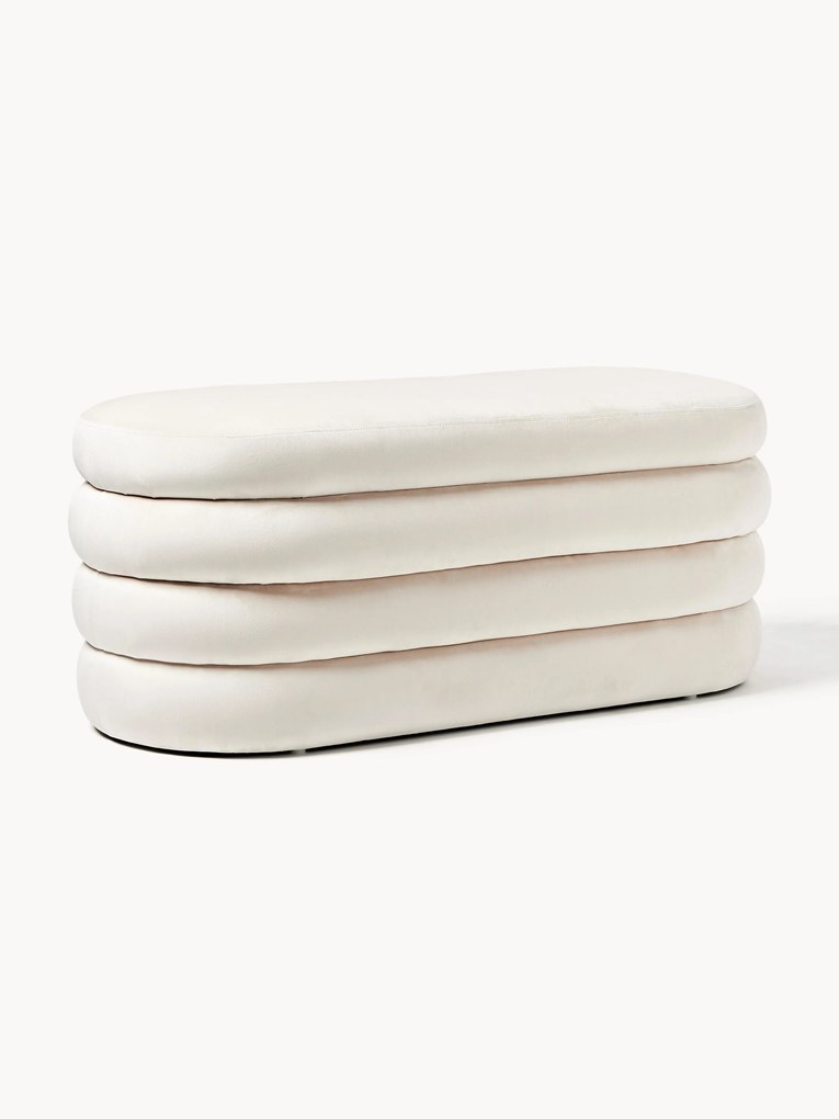 Banco estofado em veludo com arrumação Alto