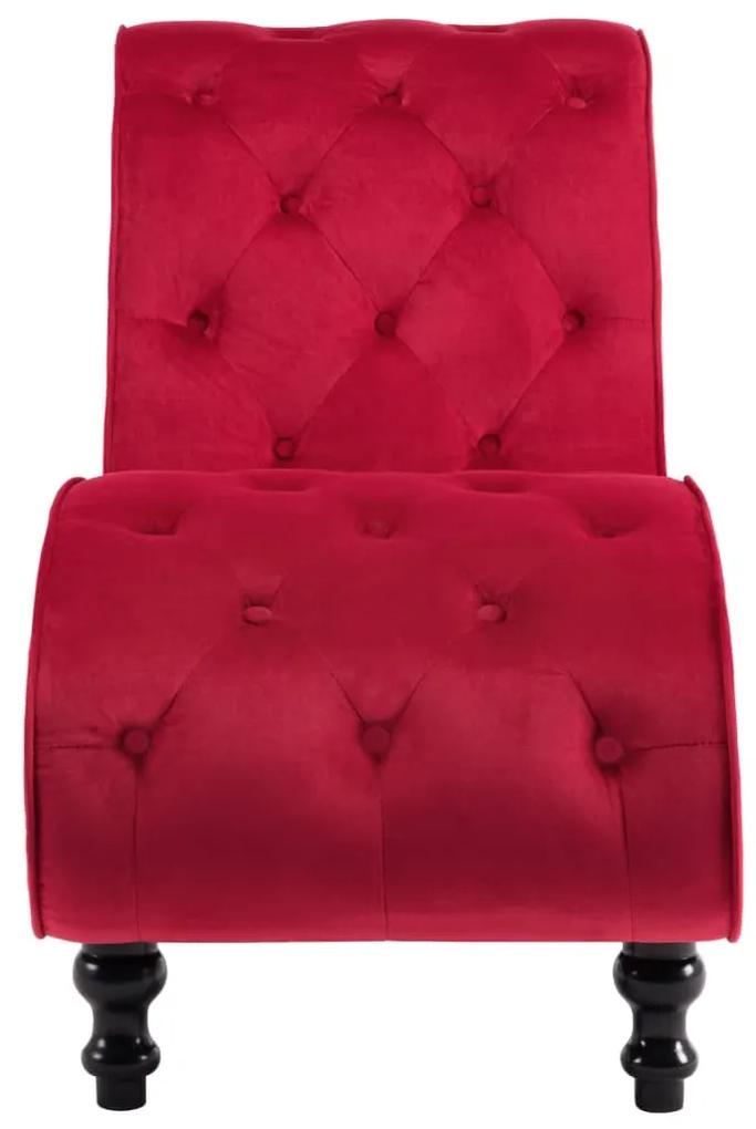 Chaise longue em veludo vermelho