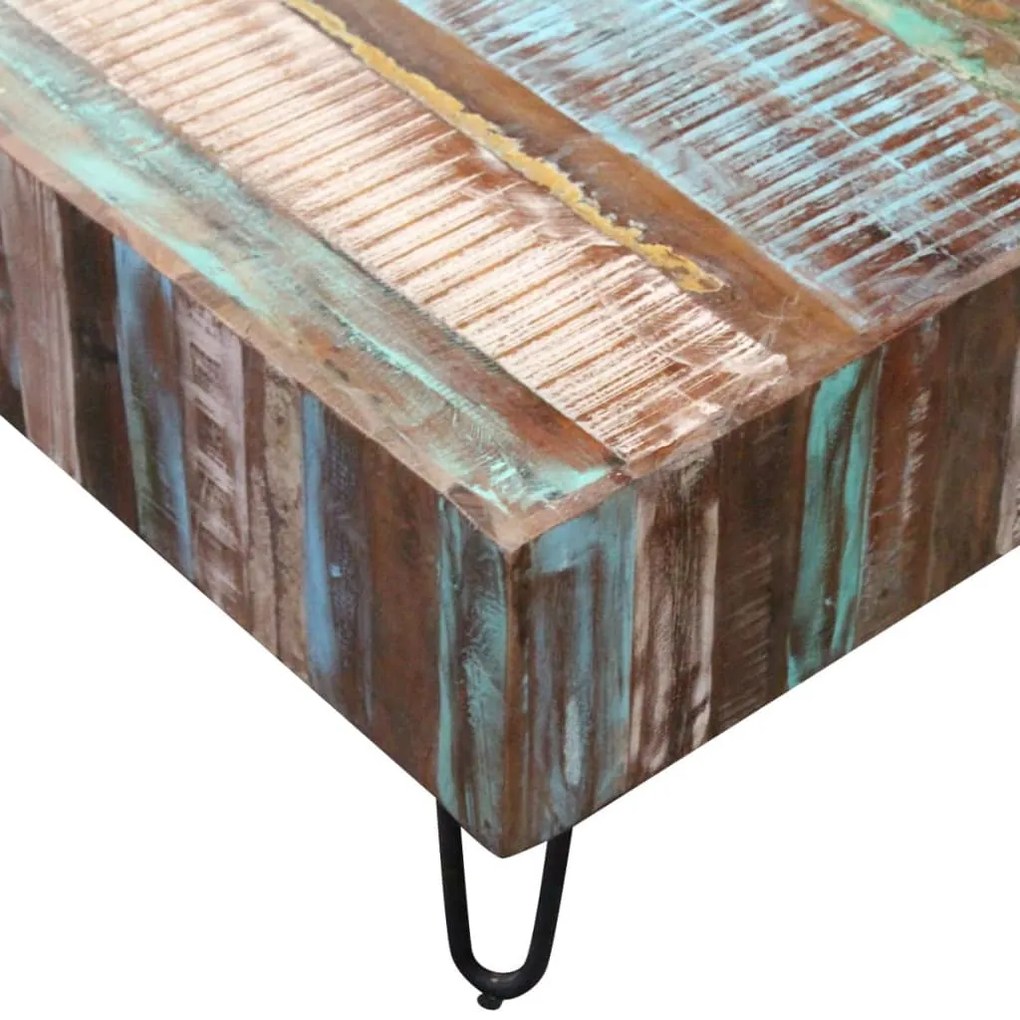 Mesa de centro 100x50x38 cm madeira reciclada maciça