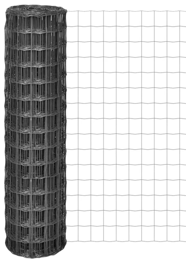 Cerca 10x1,5 m aço cinzento
