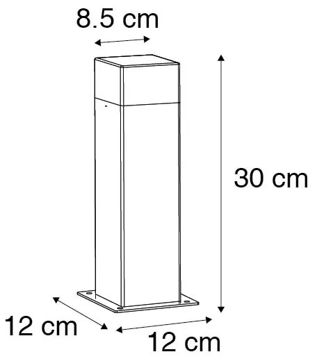 Candeeiro de exterior antracite de 30 cm com espigão e manga de cabo - Dinamarca Moderno