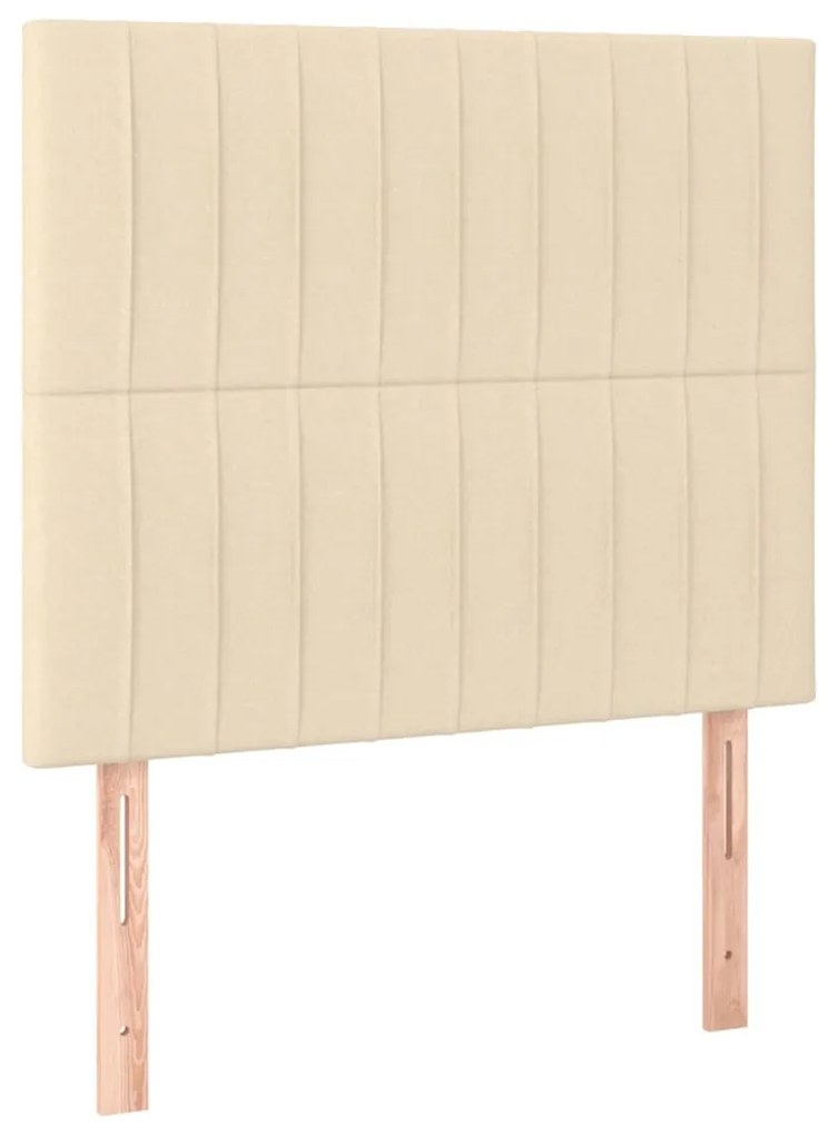 Cabeceira de cama c/ LED tecido 80x5x118/128cm crème