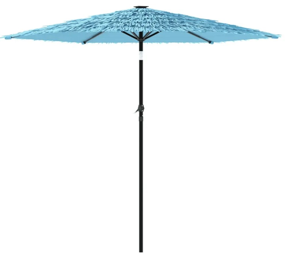 Guarda-sol de jardim com poste de aço 223x223x213 cm azul